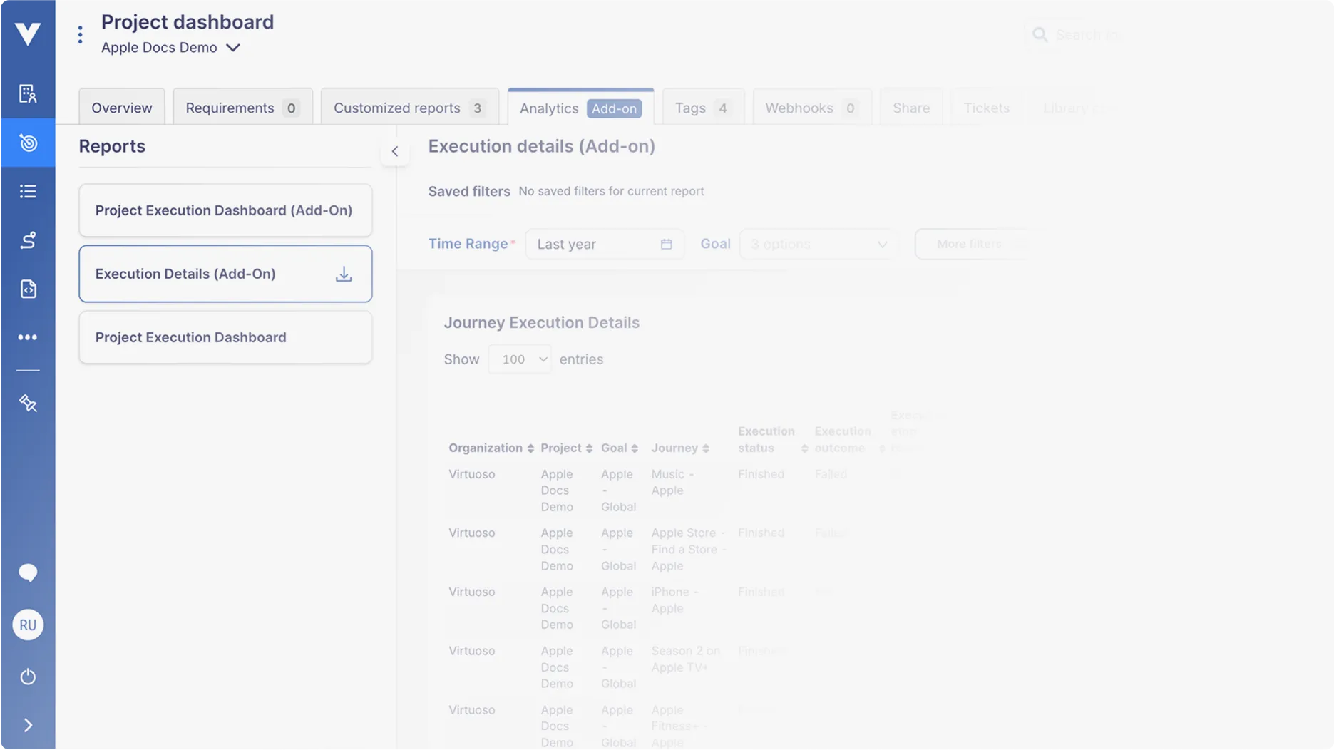 Virtuoso features in application