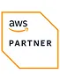 AWS Partner logo with orange angled border.