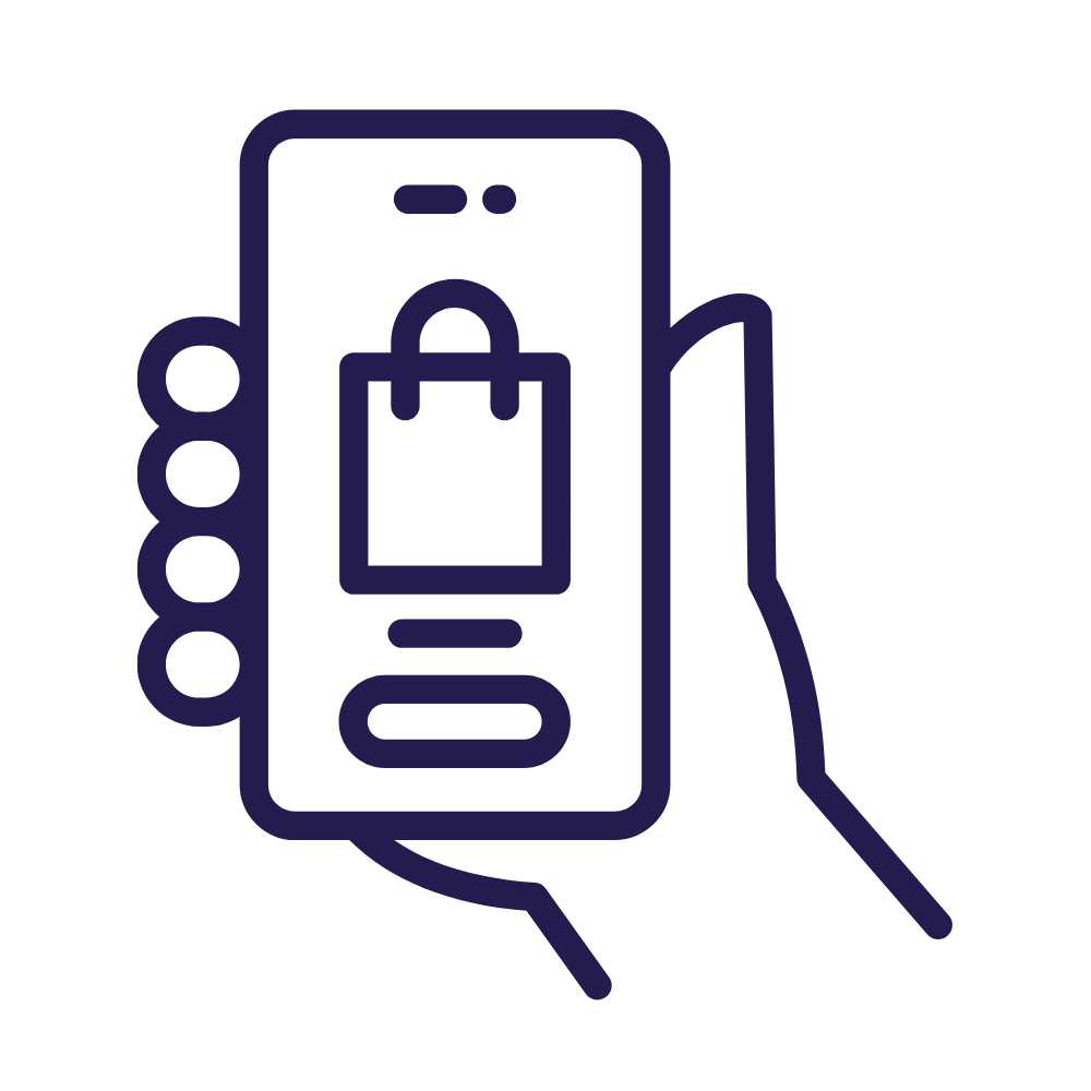 Graphic of hand holding a phone