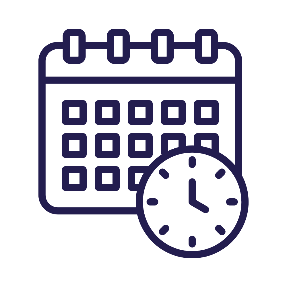 Graphic of calendar and a clock