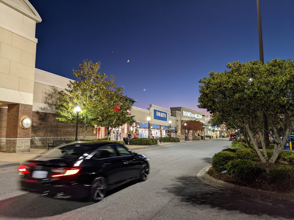 Tiger Town shopping center at dusk
