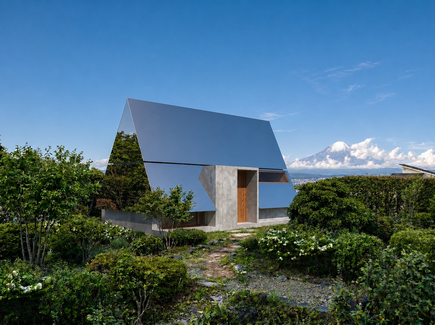 A-haus exterior with Mt. Fuji view