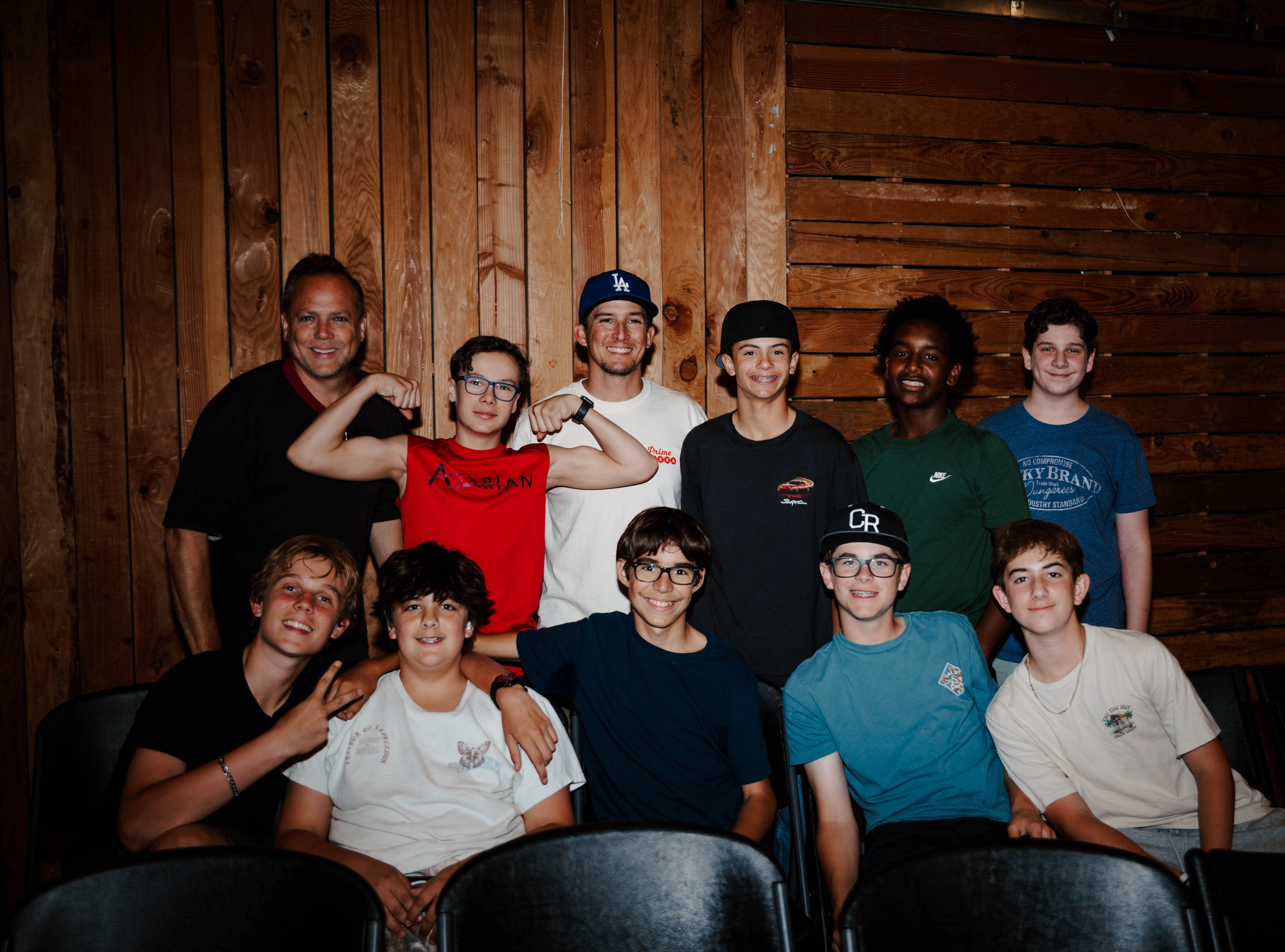 Friends Students gathered together inside the Roadhouse