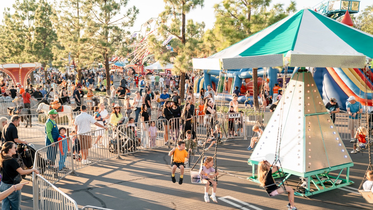 Families enjoying rides at Family Fun Fest