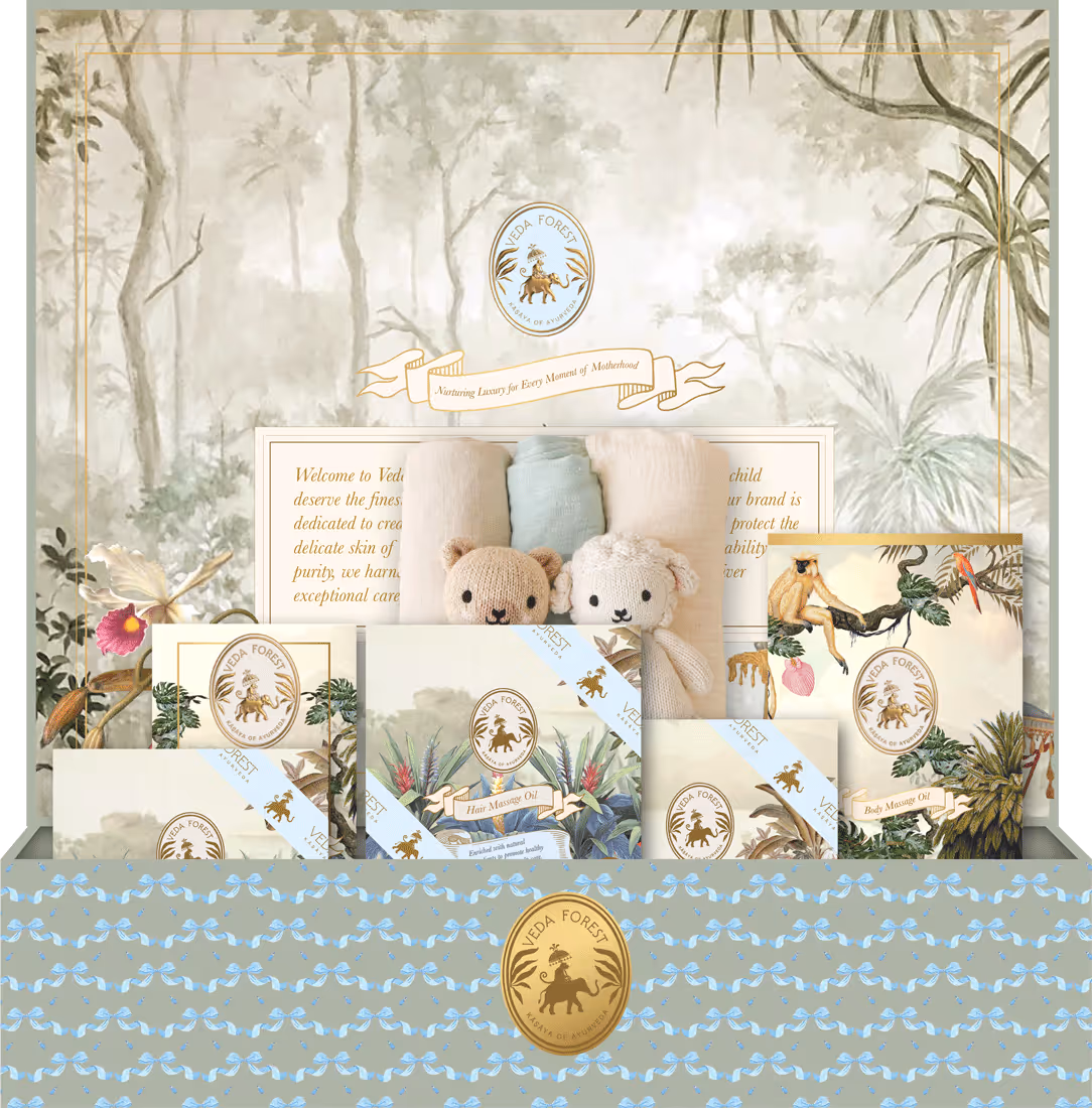 Veda Forest Hamper for Mother care. Box Inside elements