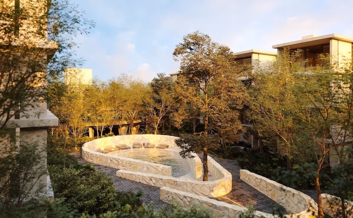 Ground floor pool at Mayab Tulum - a residential development in Tulum with 46 homes for sale