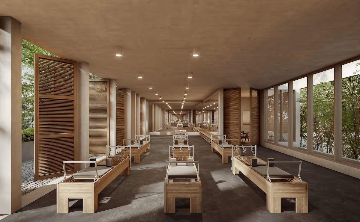 Pilates studio at Mayab Tulum, with its Tulum properties for sale