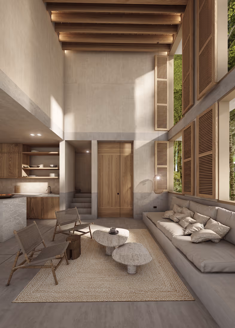 Ground floor pool at Mayab Tulum - a residential development in Tulum with 46 homes for sale