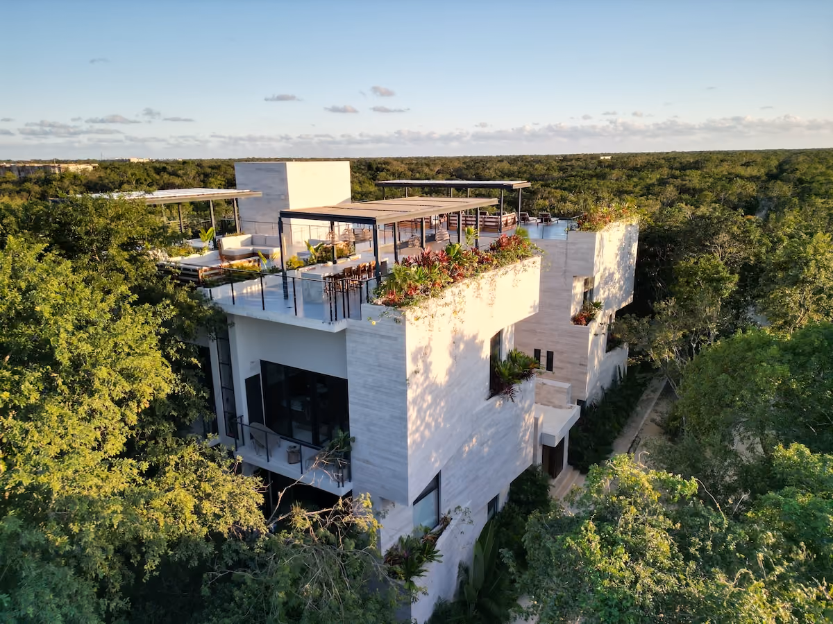 Exterior view of our real estate in Tulum at development 525 Tulum