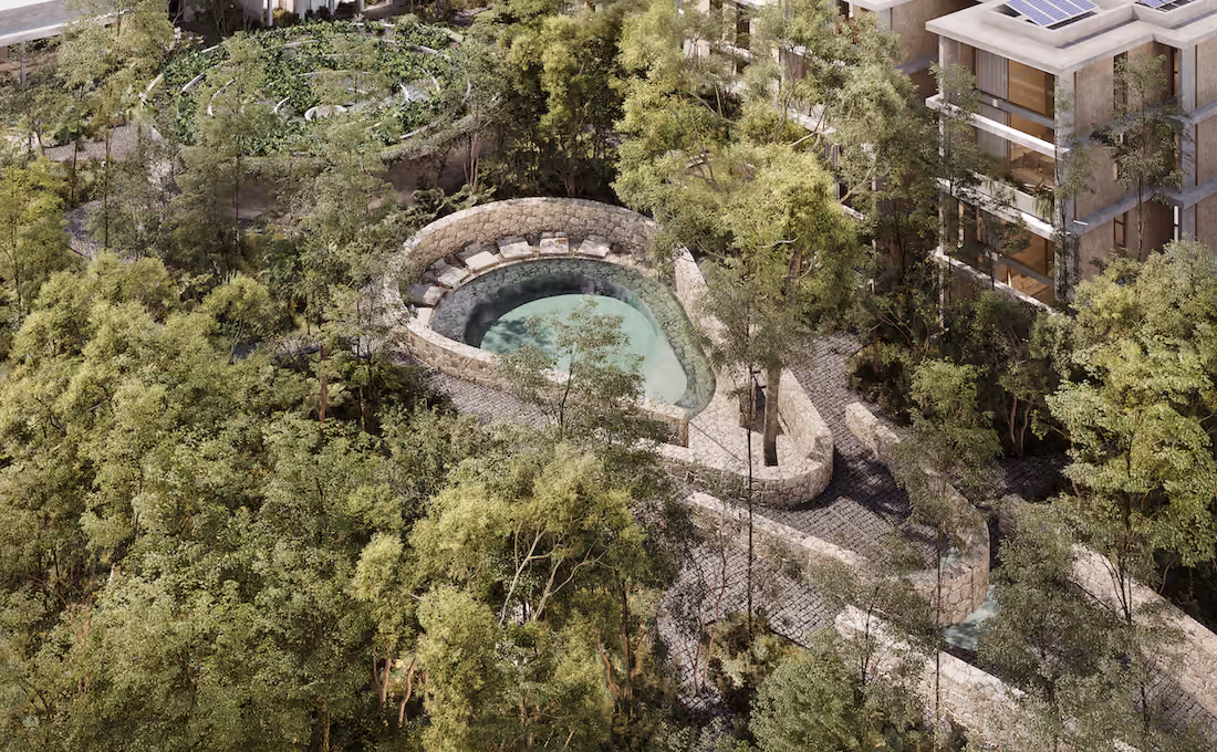 Homes for sale in Tulum Mexico with abundant green areas
