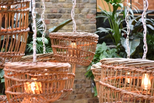 Handmade wicker light fittings