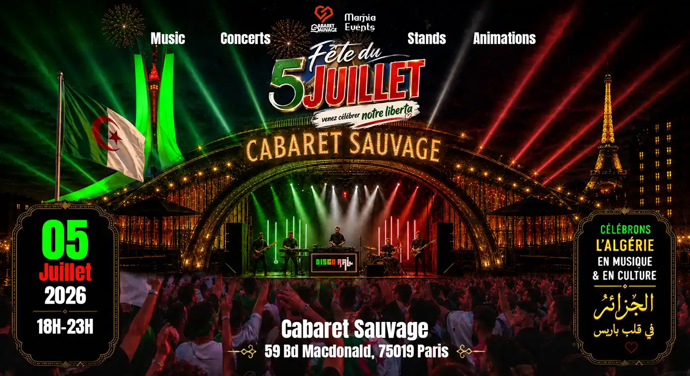 Affiche Disco RAÏ – Édition Liberta en concert à Cabaret Sauvage