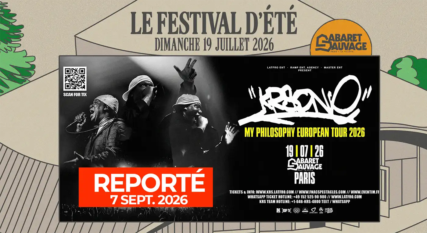Affiche KRS-One - Reporté en concert à Cabaret Sauvage
