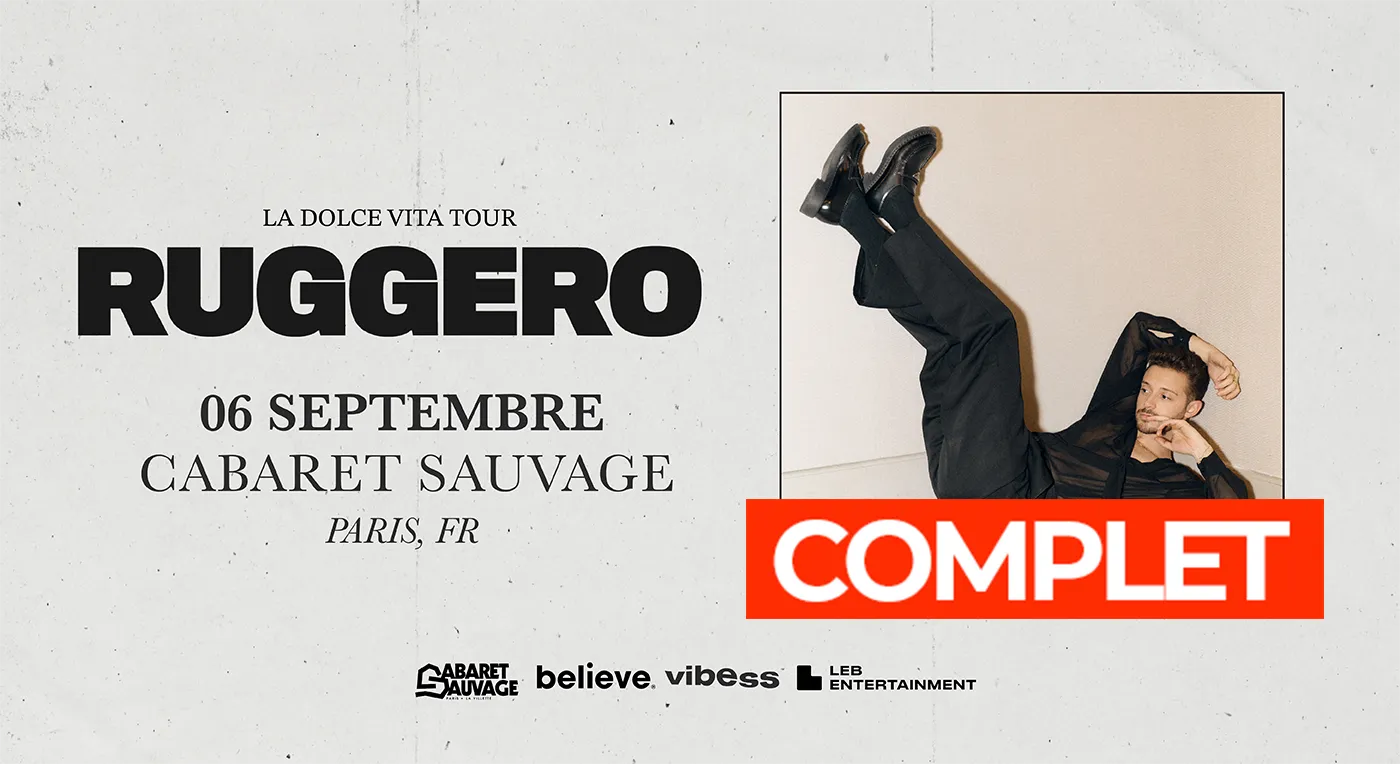 Affiche Ruggero en concert à Cabaret Sauvage