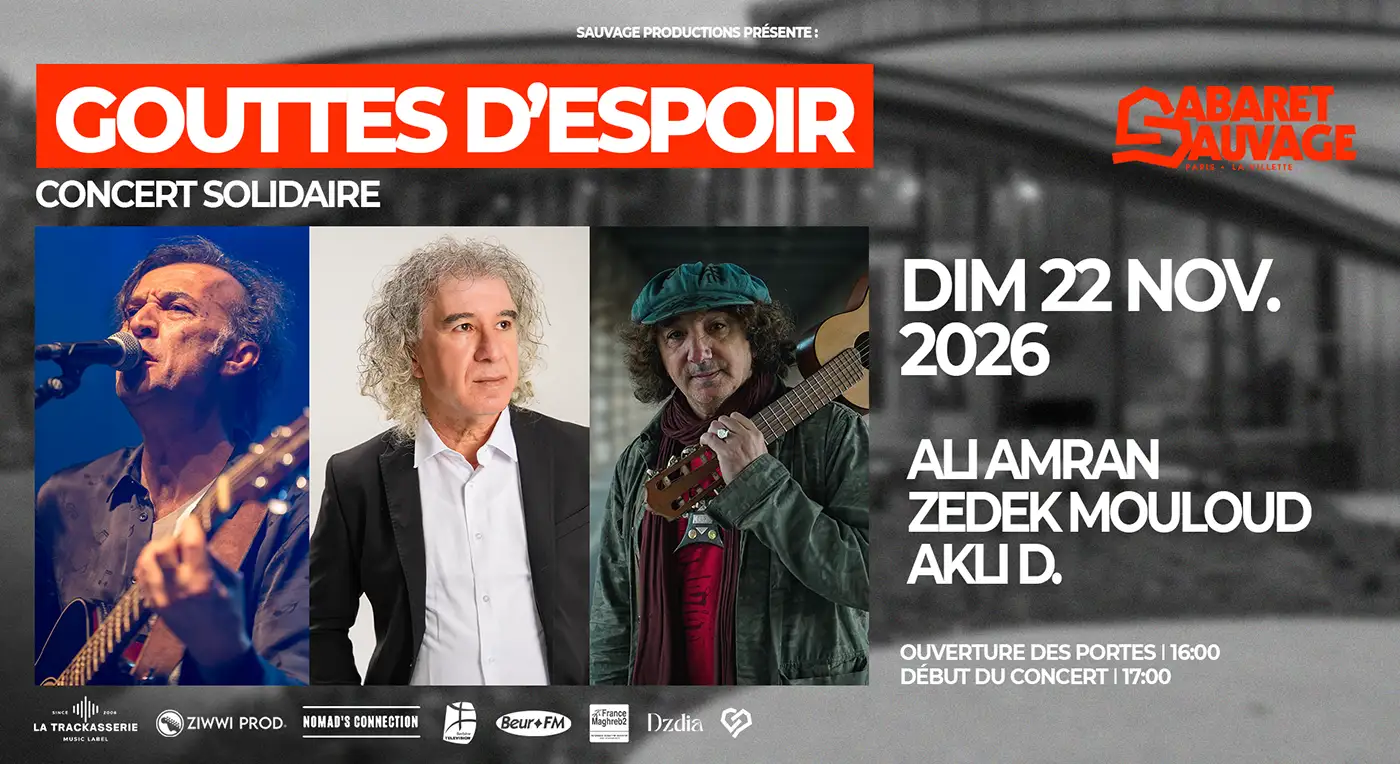 Affiche Gouttes D'Espoir en concert au Cabaret Sauvage