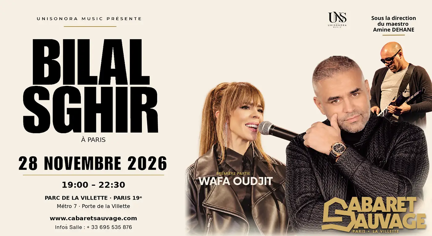 Affiche Bilel Sghir & Wafa Oudjit en concert au Cabaret Sauvage