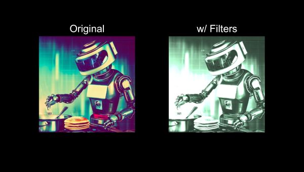 The before and after of applying multiple CSS filters to an image