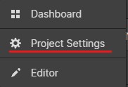 Webflow project settings