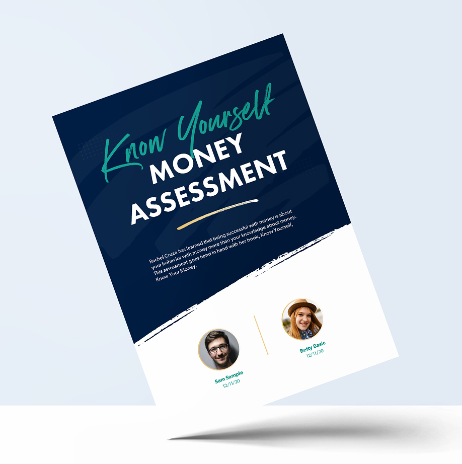 Know Yourself Money Assessment cover displayed on a white studio background.