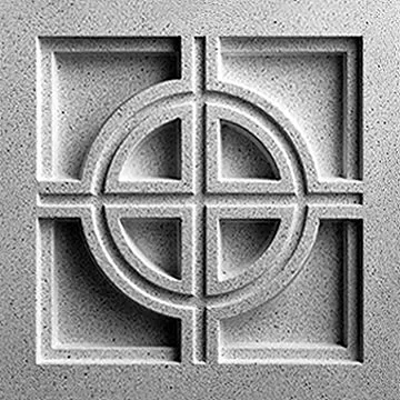 Cross & Ring Bas-Relief Cast Stone Architectural Medallion by Pineapple Grove Designs
