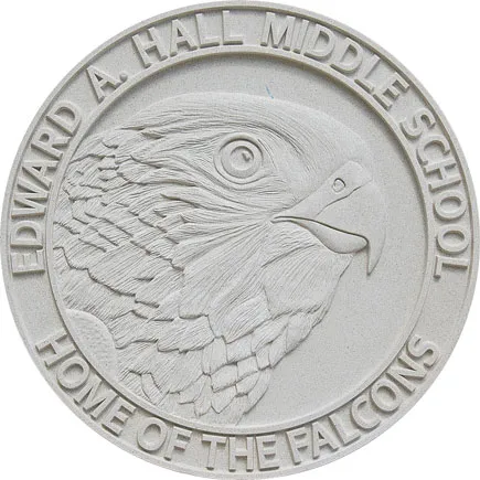 E.A. Hall Middle School | Watsonville, CA | Architect: F and H Construction | Design Shown: E.A. Hall Falcon Head Medallion