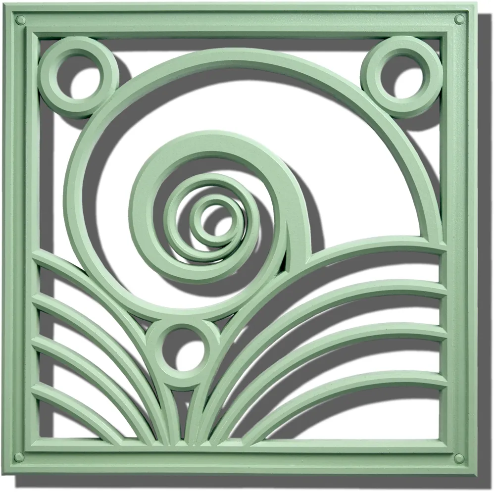 Architectural grille Deco Curl design 051