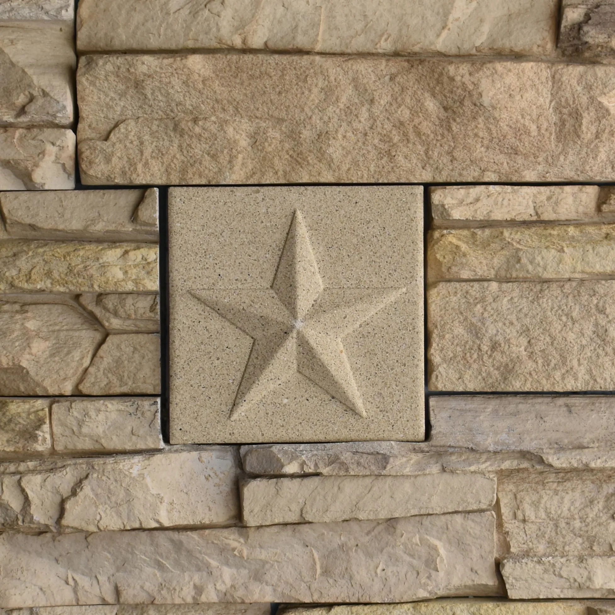 Star Bas-Relief Cast Stone Masonry Insert Wall Accent by Pineapple Grove Designs