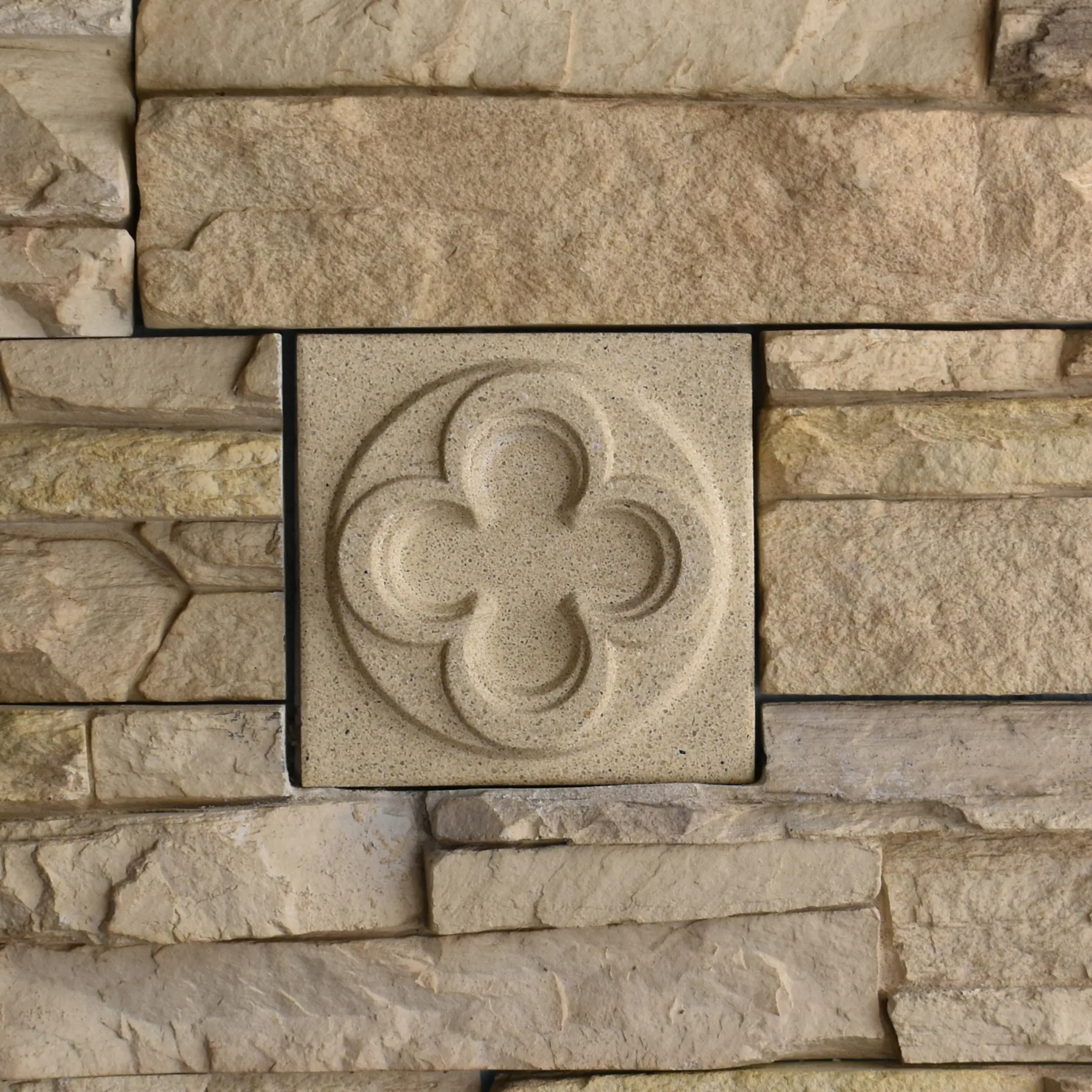Quatrefoil Bas-Relief Cast Stone Masonry Insert Wall Accent by Pineapple Grove Designs
