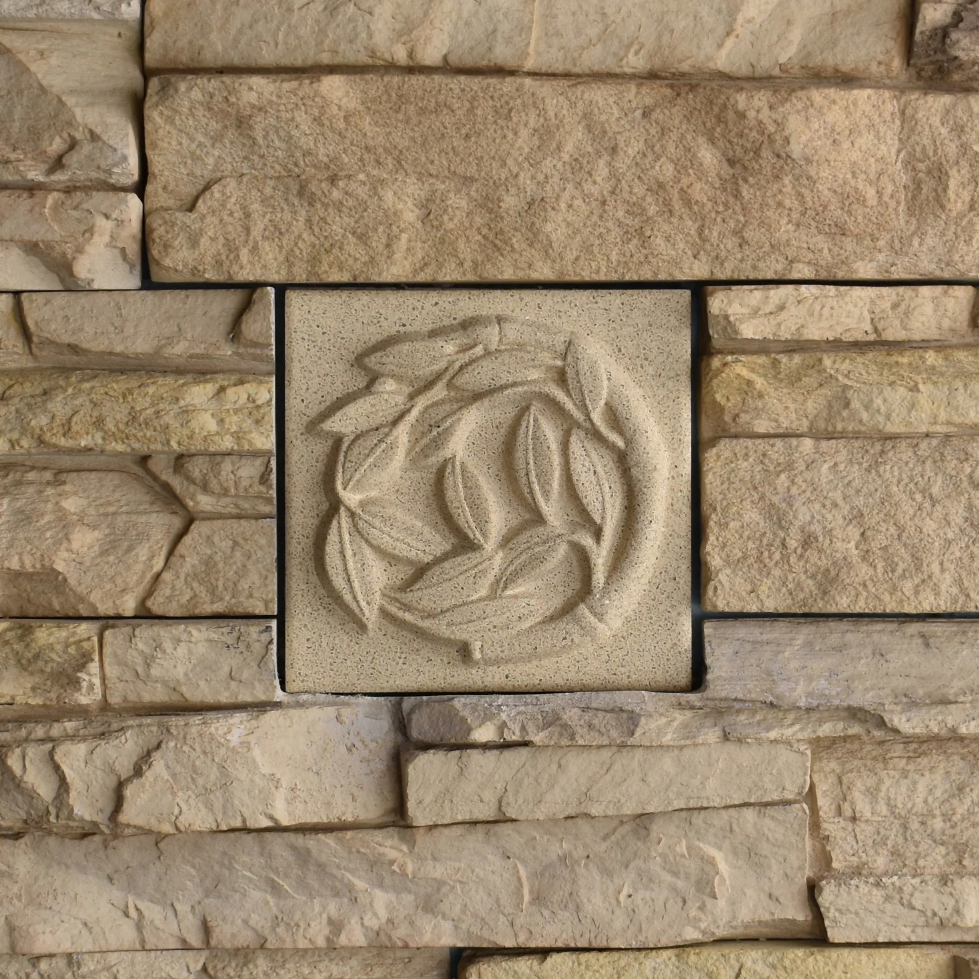 Bamboo Stalk Bas-Relief Cast Stone Masonry Insert Wall Accent by Pineapple Grove Designs