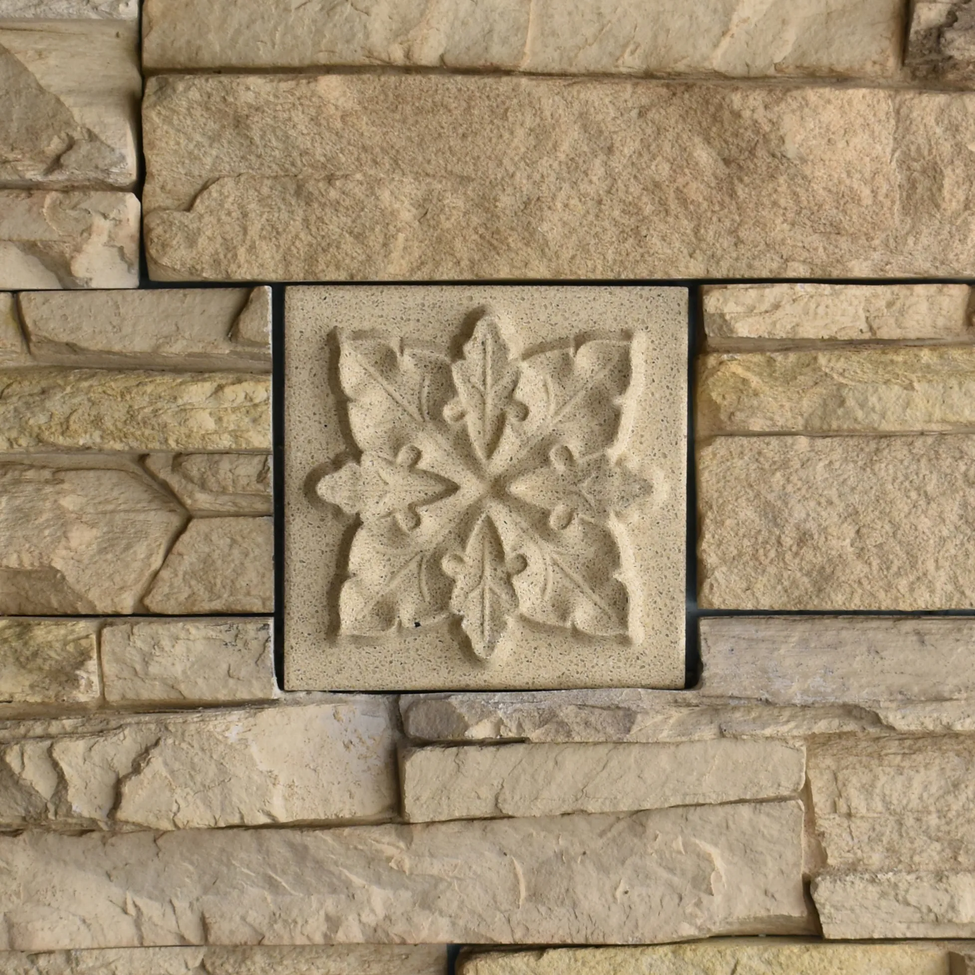 Roman Leaf Bas-Relief Cast Stone Masonry Insert Wall Accent by Pineapple Grove Designs