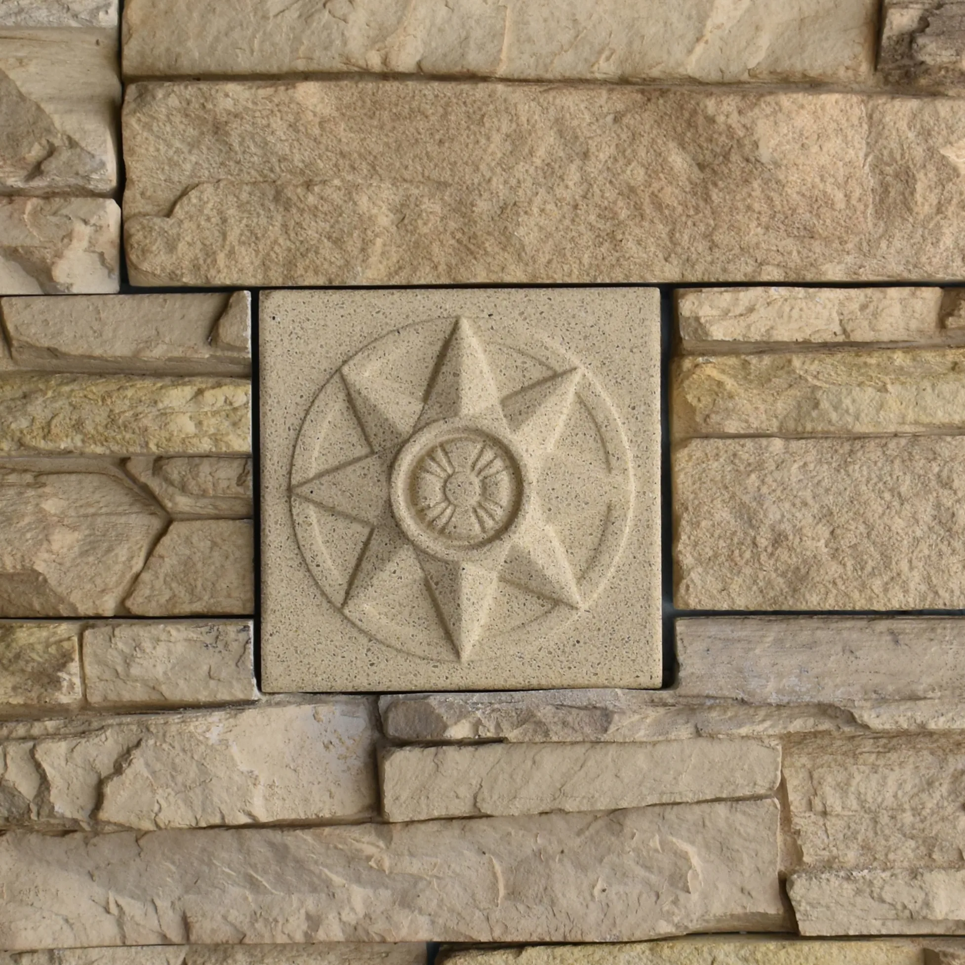 Compass Bas-Relief Cast Stone Masonry Insert Wall Accent by Pineapple Grove Designs
