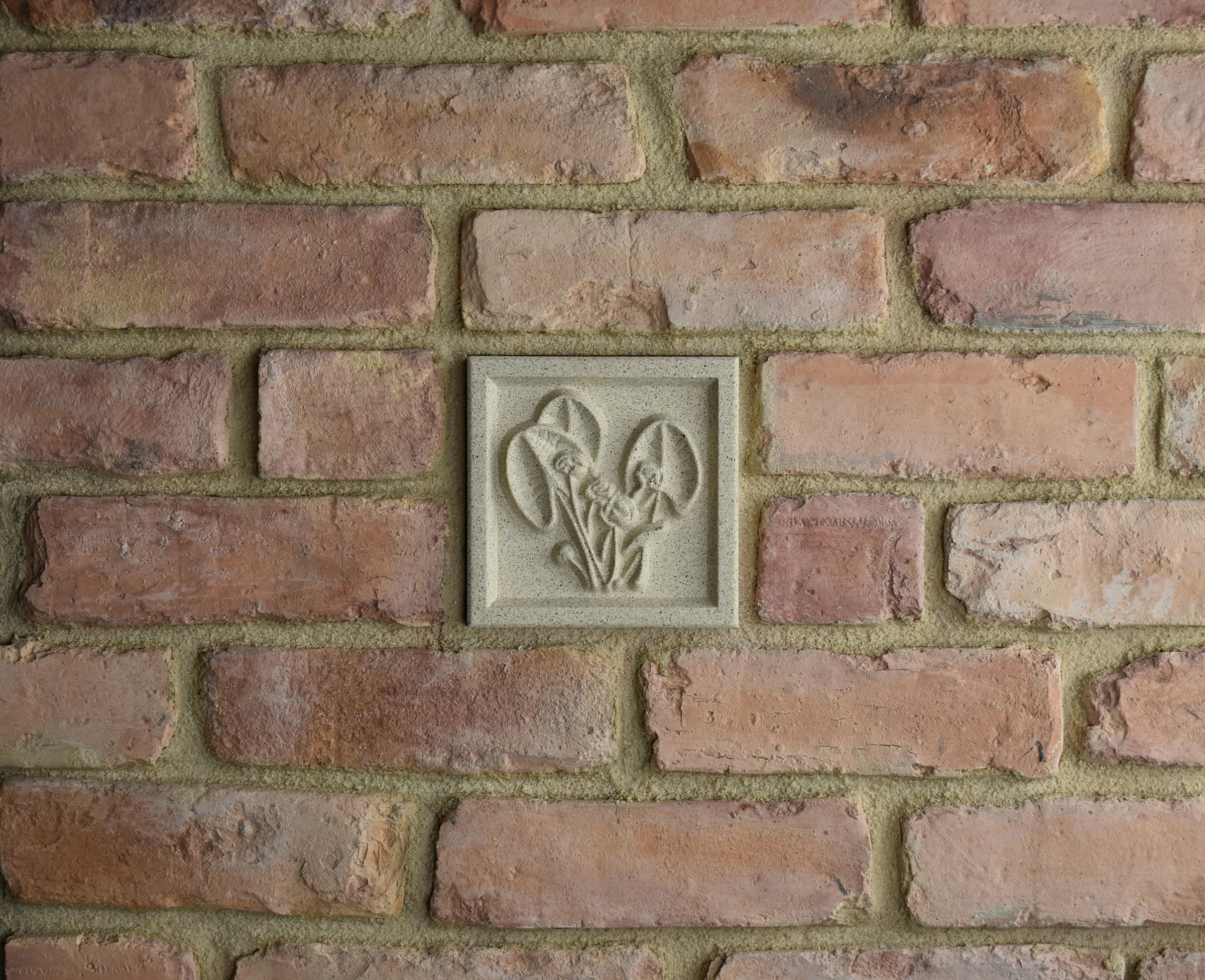 Water Lily Bas-Relief Cast Stone Masonry Insert Wall Accent by Pineapple Grove Designs