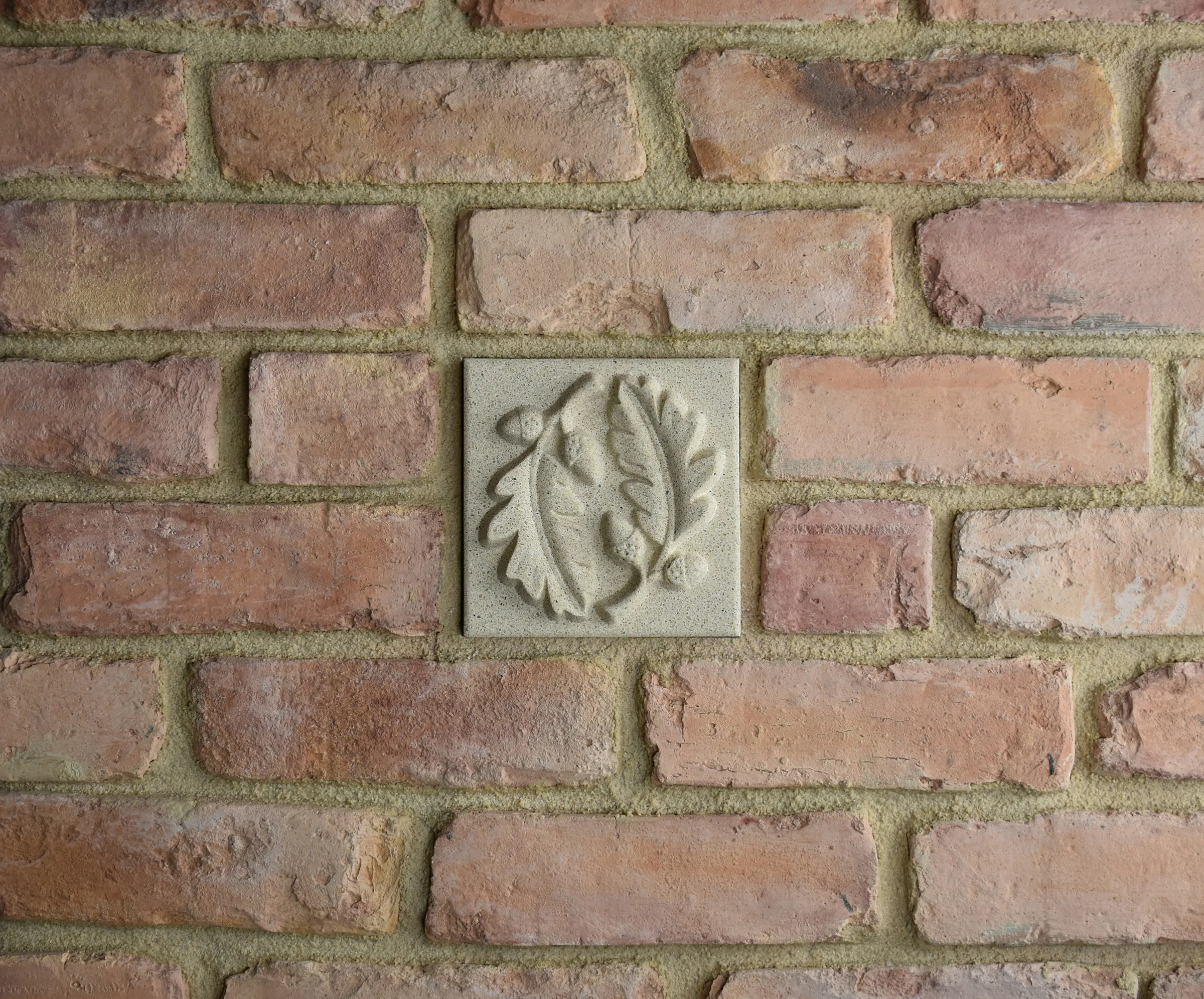 Oak Bas-Relief Cast Stone Masonry Insert Wall Accent by Pineapple Grove Designs