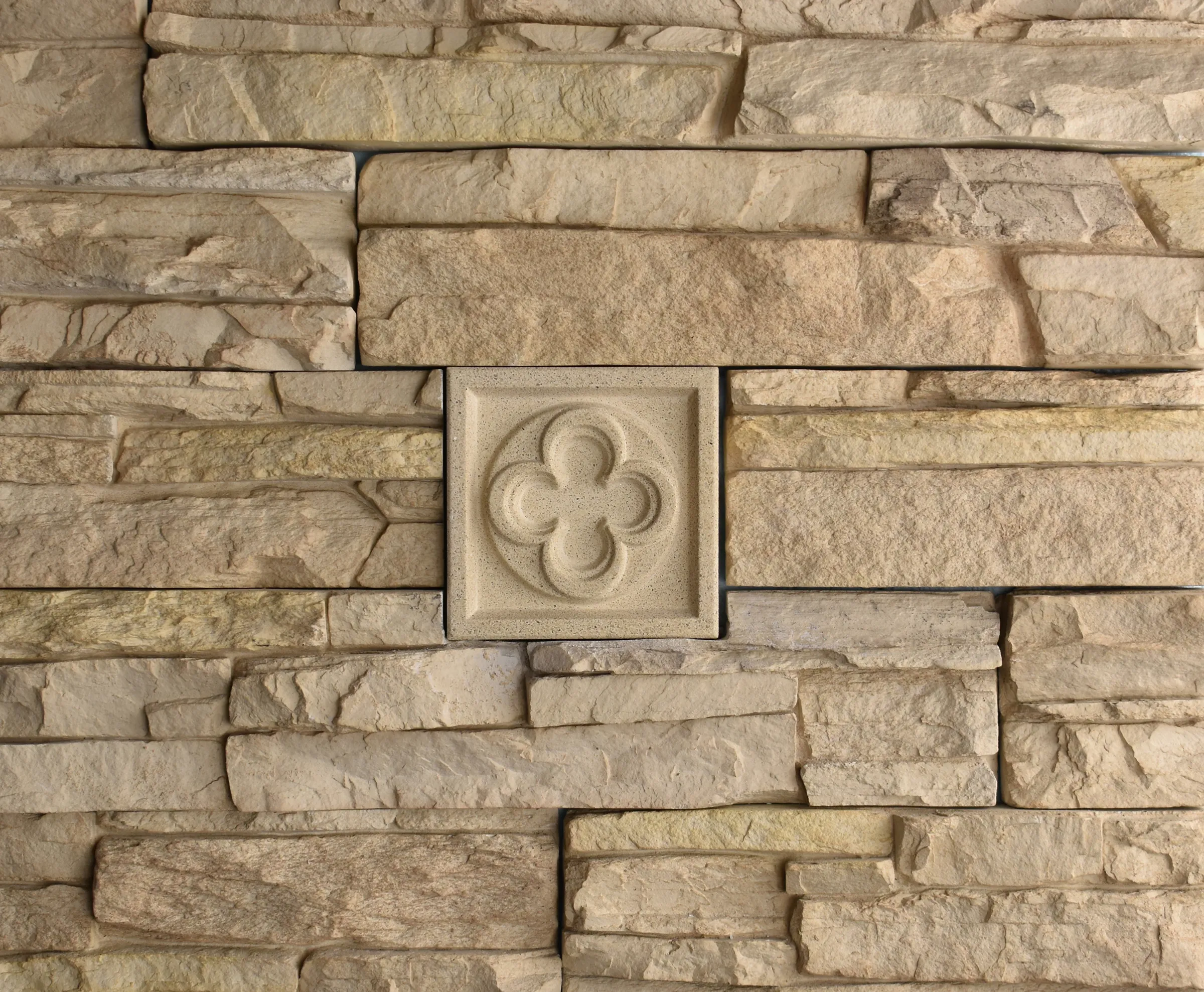 Quatrefoil Bas-Relief Cast Stone Masonry Insert Wall Accent by Pineapple Grove Designs