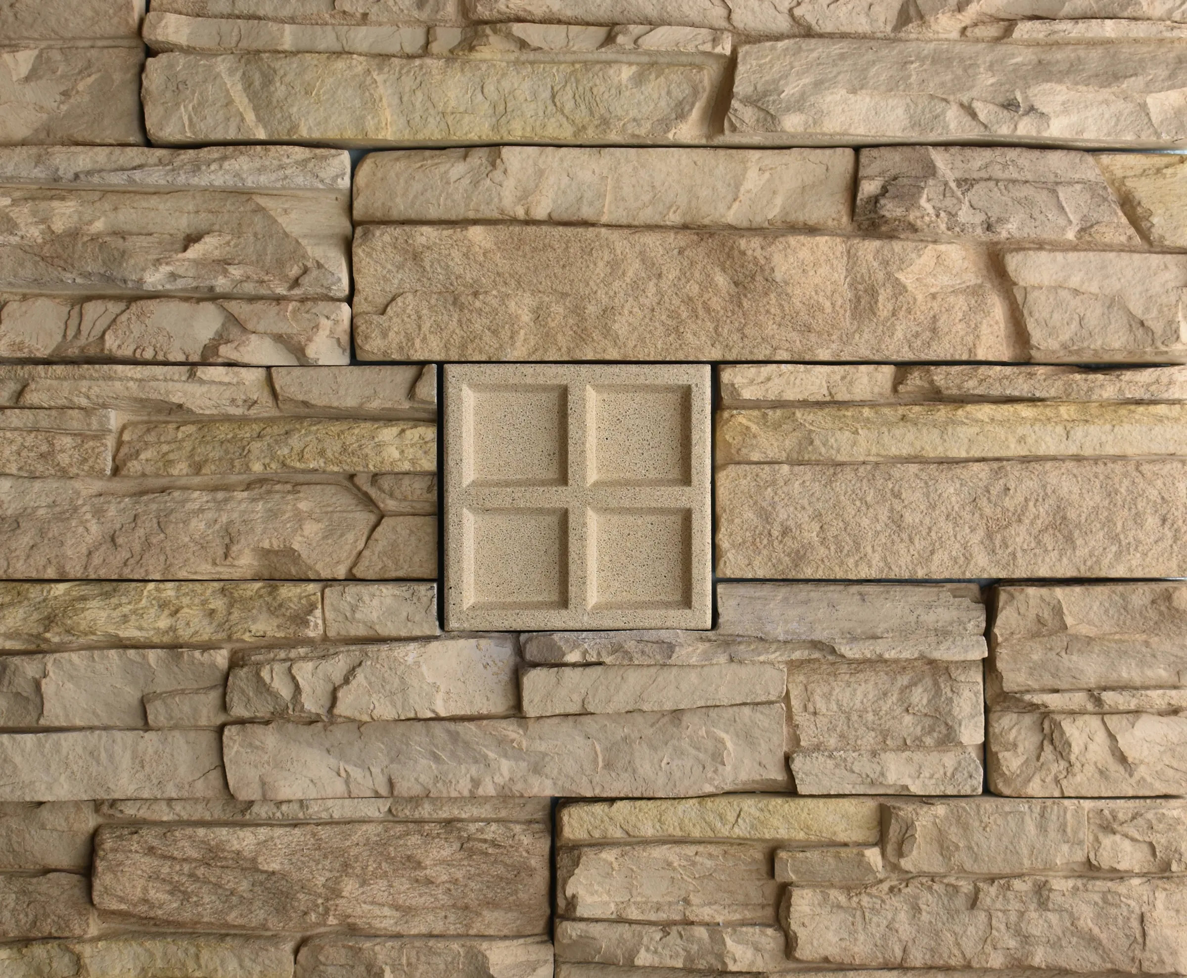 Cross Bas-Relief Cast Stone Masonry Insert Wall Accent by Pineapple Grove Designs
