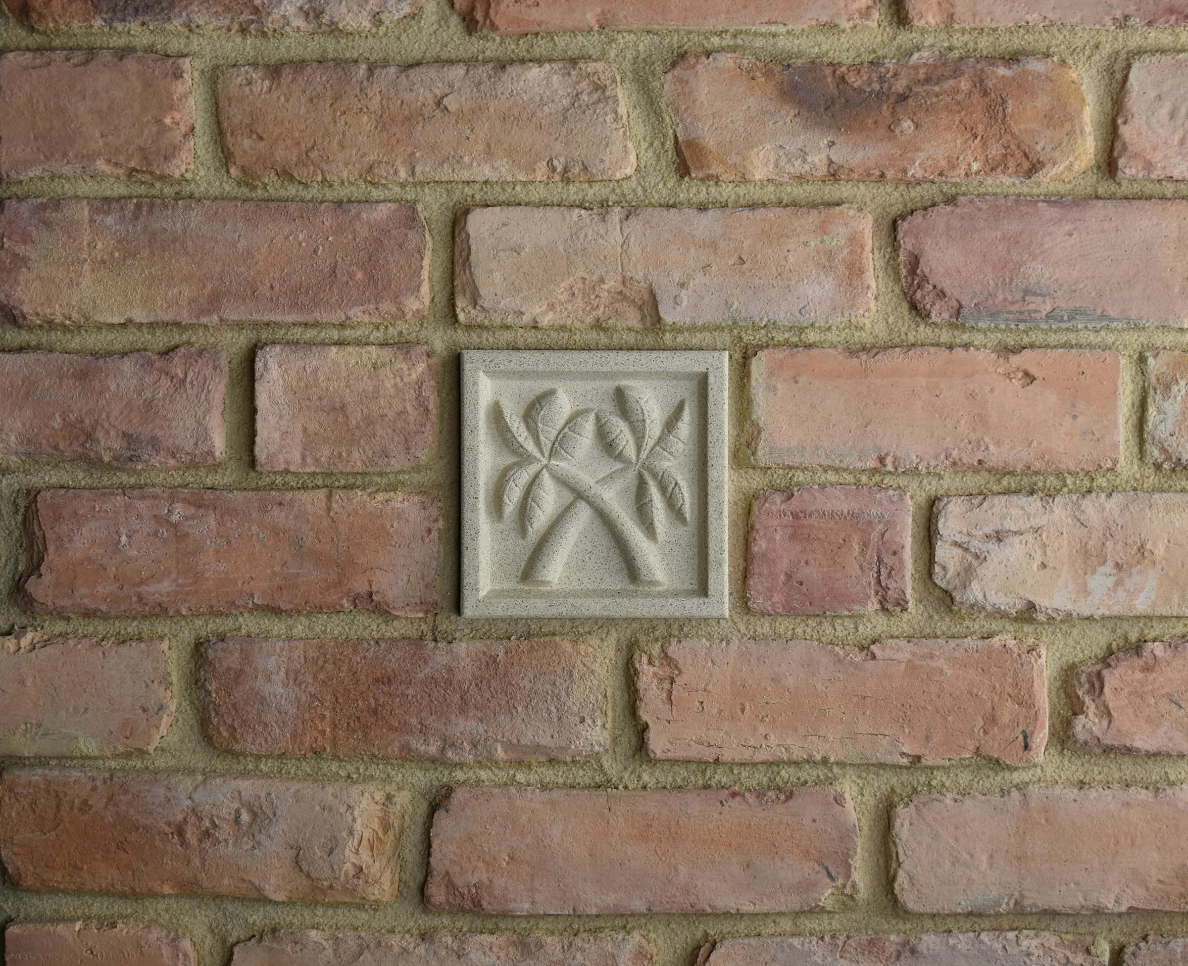 Palmate Bas-Relief Cast Stone Masonry Insert Wall Accent by Pineapple Grove Designs