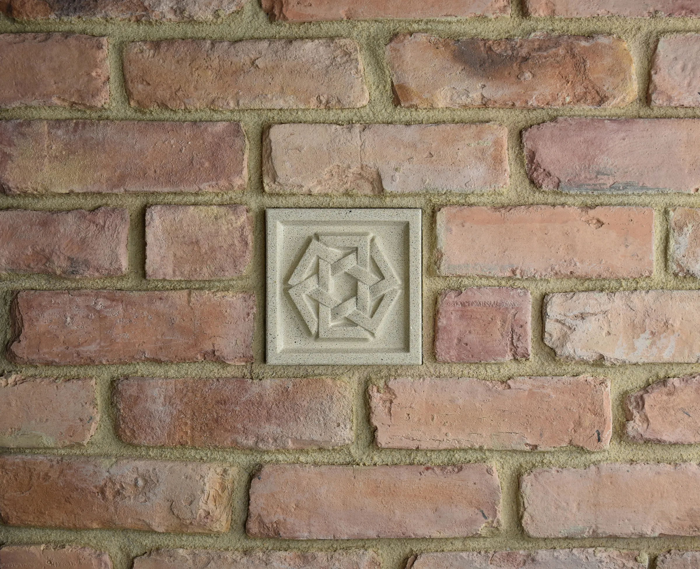 Weaved Rectangles Bas-Relief Cast Stone Masonry Insert Wall Accent by Pineapple Grove Designs