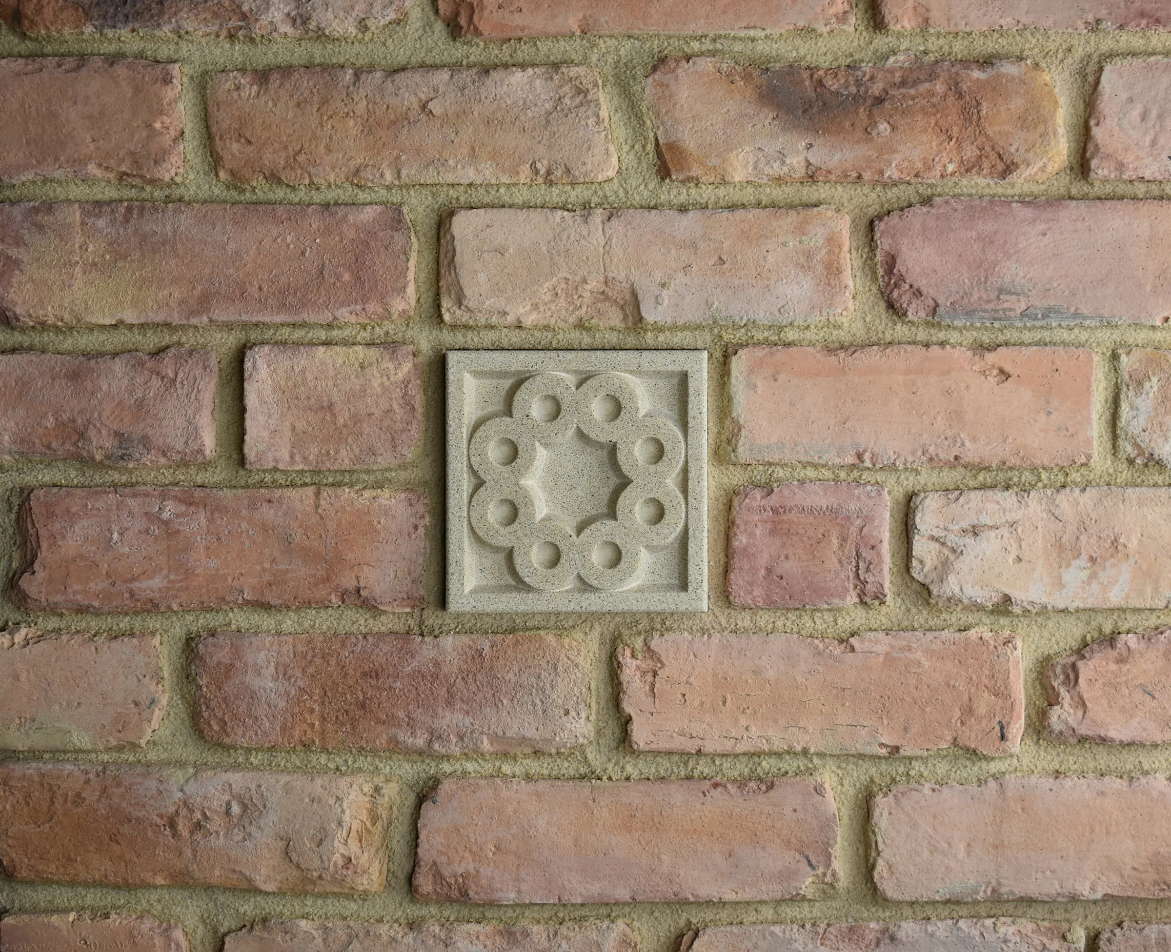 Guilloche Bas-Relief Cast Stone Masonry Insert Wall Accent by Pineapple Grove Designs