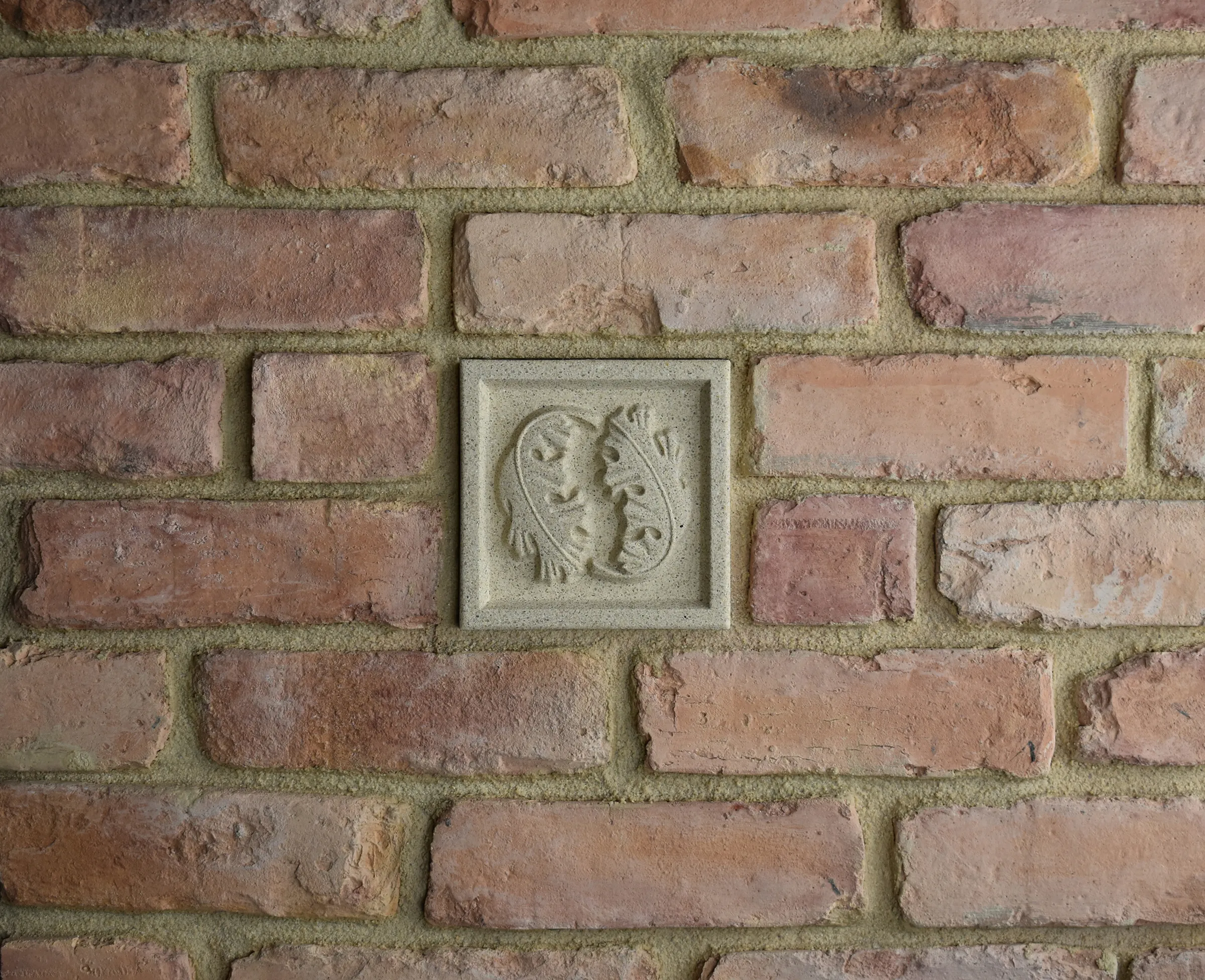 Curled Leaf Bas-Relief Cast Stone Masonry Insert Wall Accent by Pineapple Grove Designs