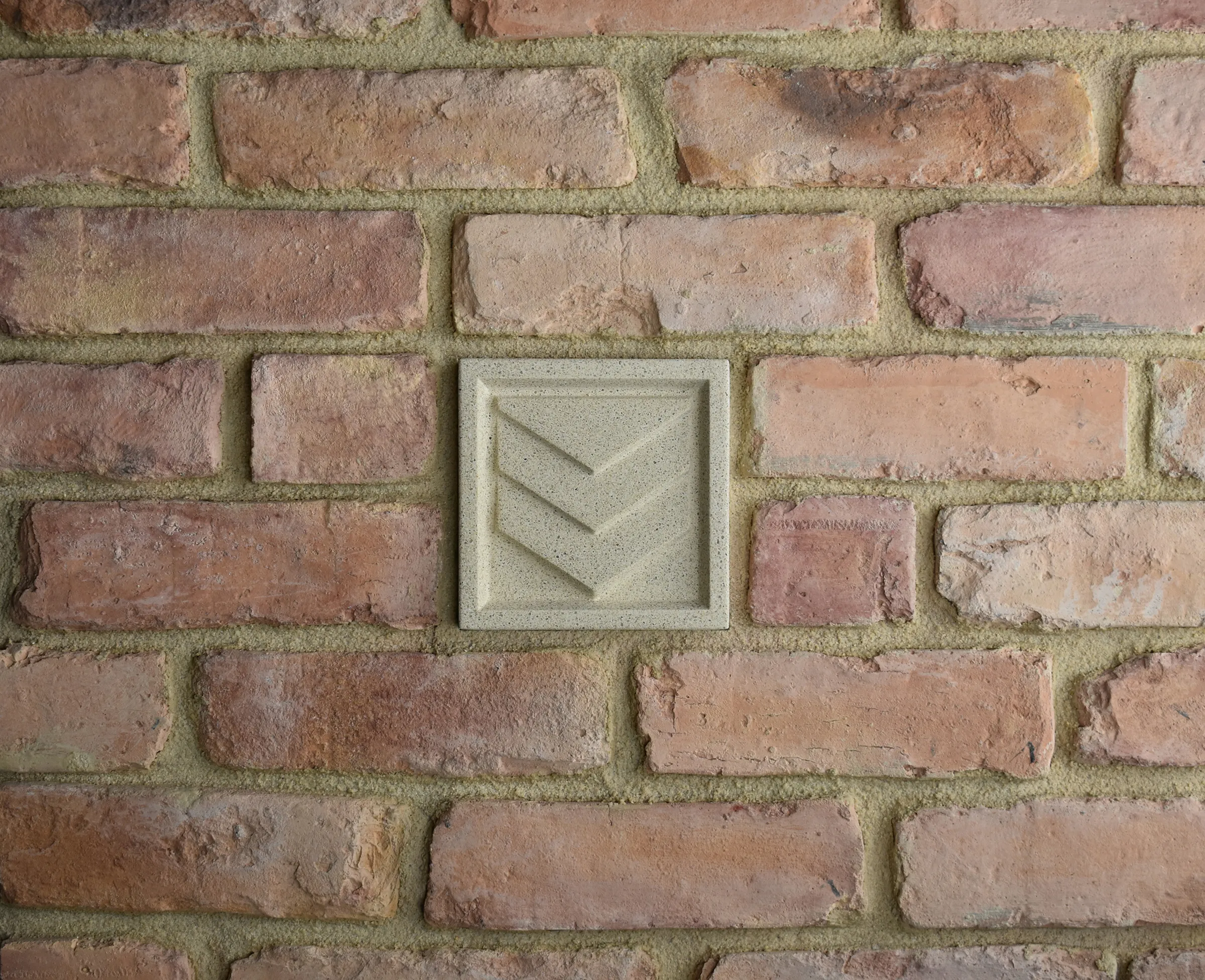 Chevronel Invert Bas-Relief Cast Stone Masonry Insert Wall Accent by Pineapple Grove Designs