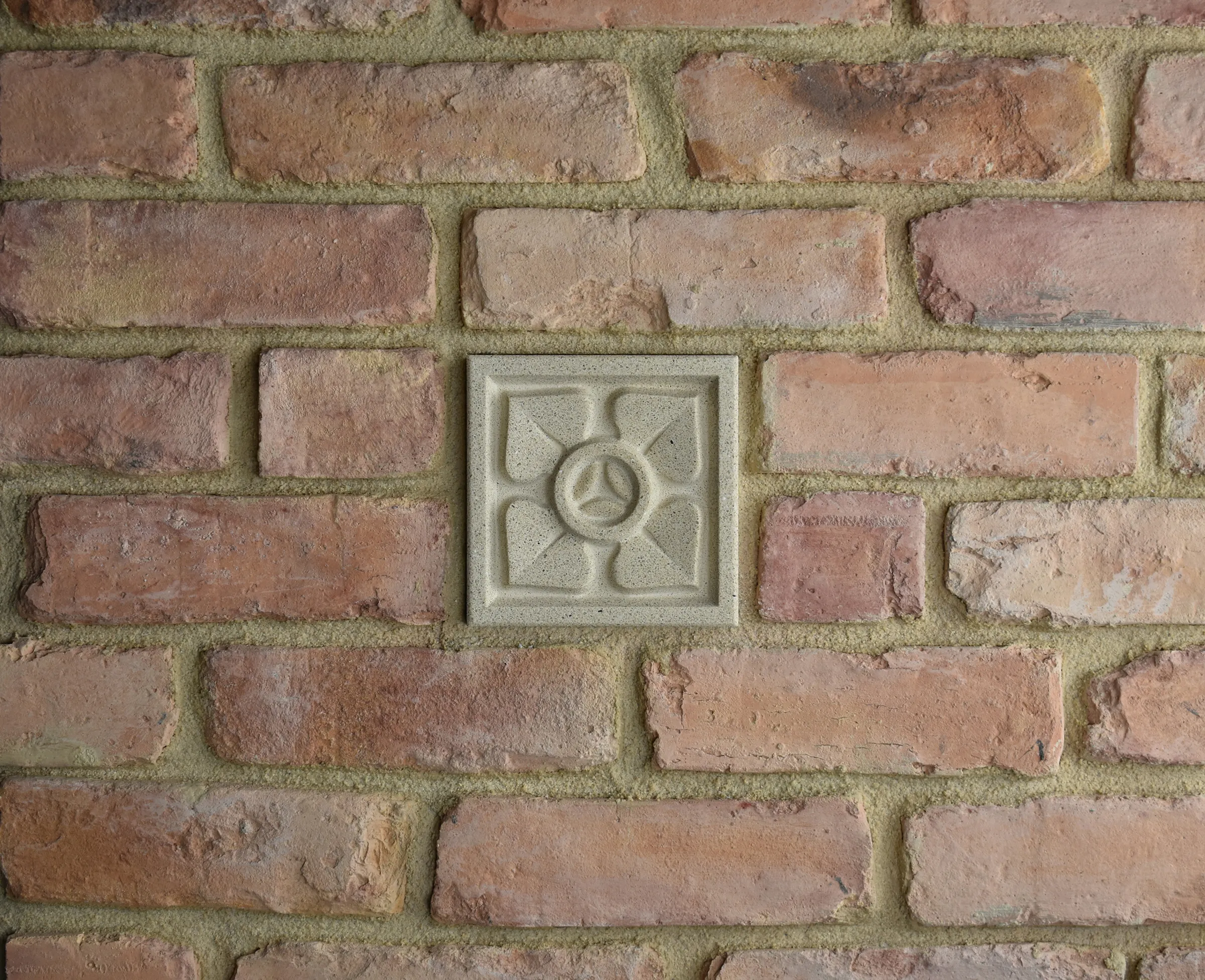 Ballflower Bas-Relief Cast Stone Masonry Insert Wall Accent by Pineapple Grove Designs