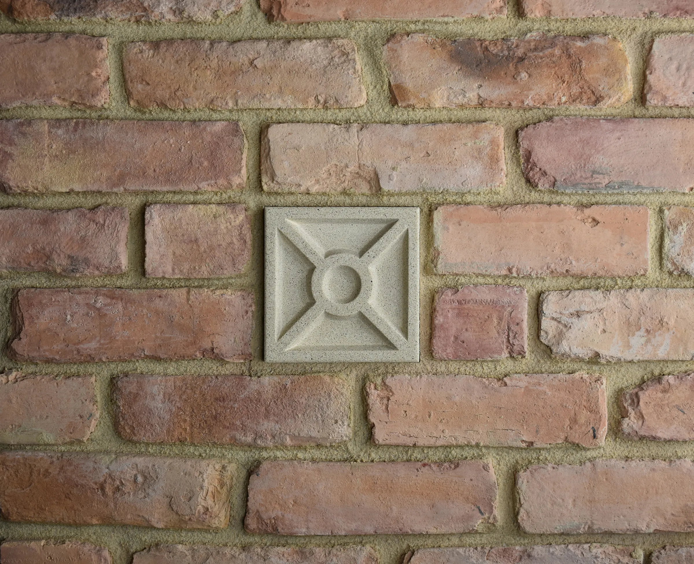 Ex & Circle Bas-Relief Cast Stone Masonry Insert Wall Accent by Pineapple Grove Designs
