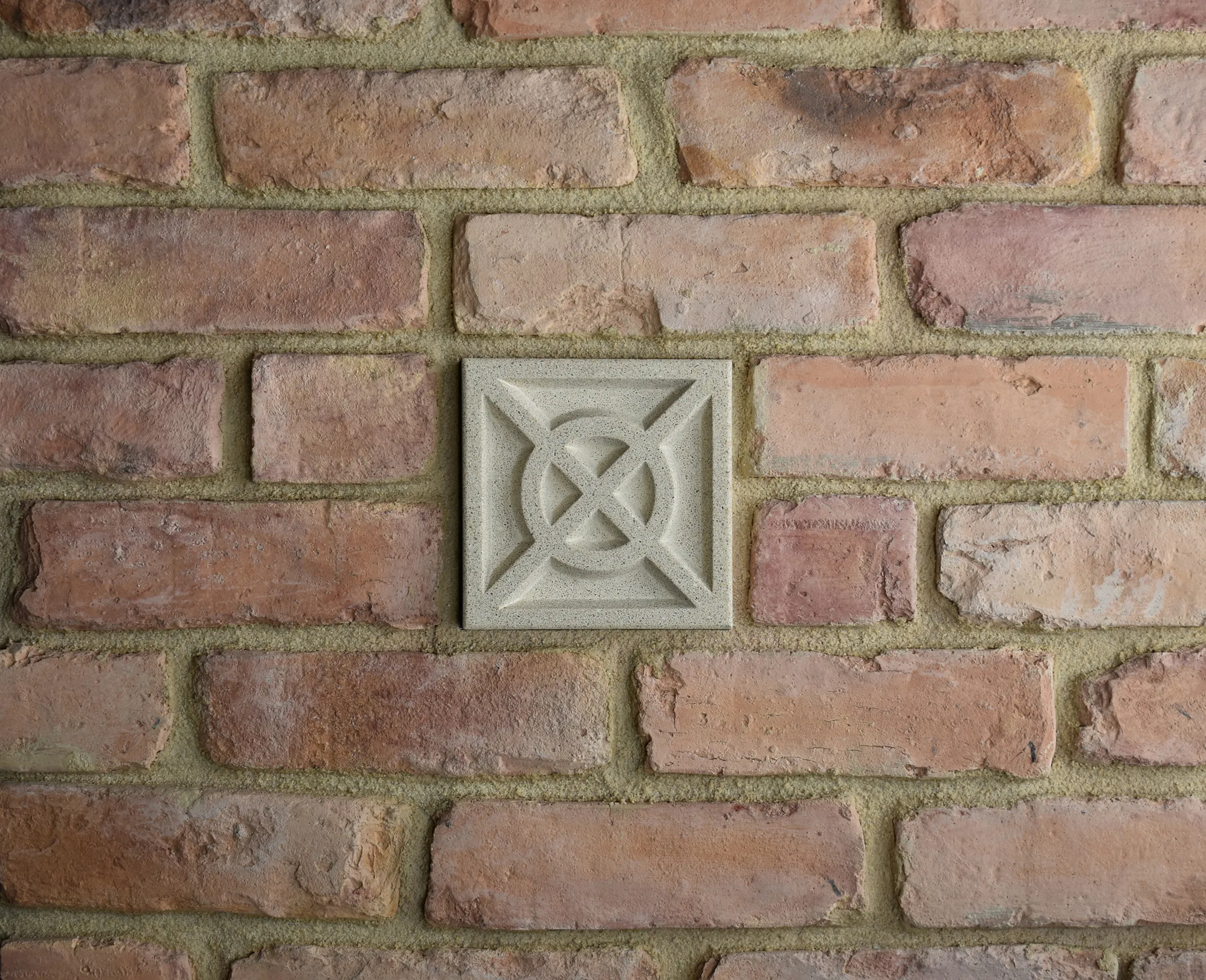 Ex & Ring Bas-Relief Cast Stone Masonry Insert Wall Accent by Pineapple Grove Designs