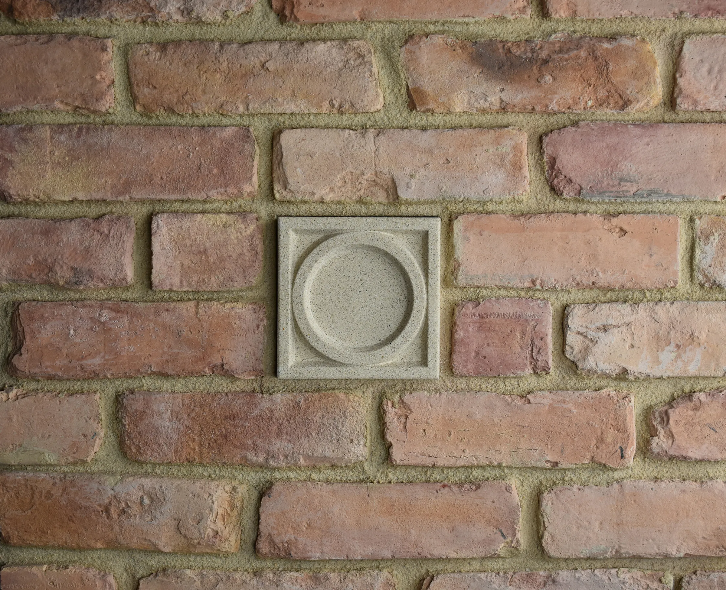 Circle Square Bas-Relief Cast Stone Masonry Insert Wall Accent by Pineapple Grove Designs