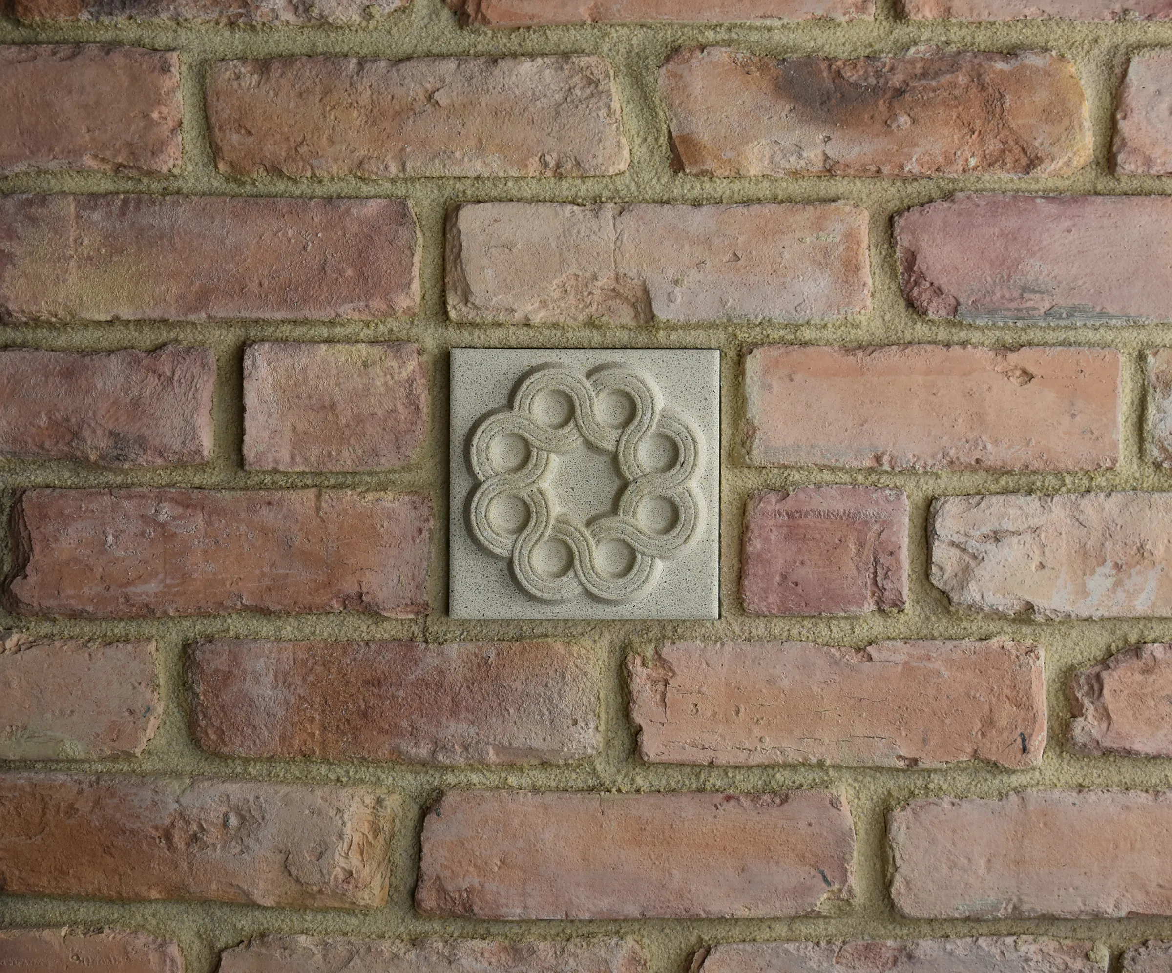 Guilloche Bas-Relief Cast Stone Masonry Insert Wall Accent by Pineapple Grove Designs