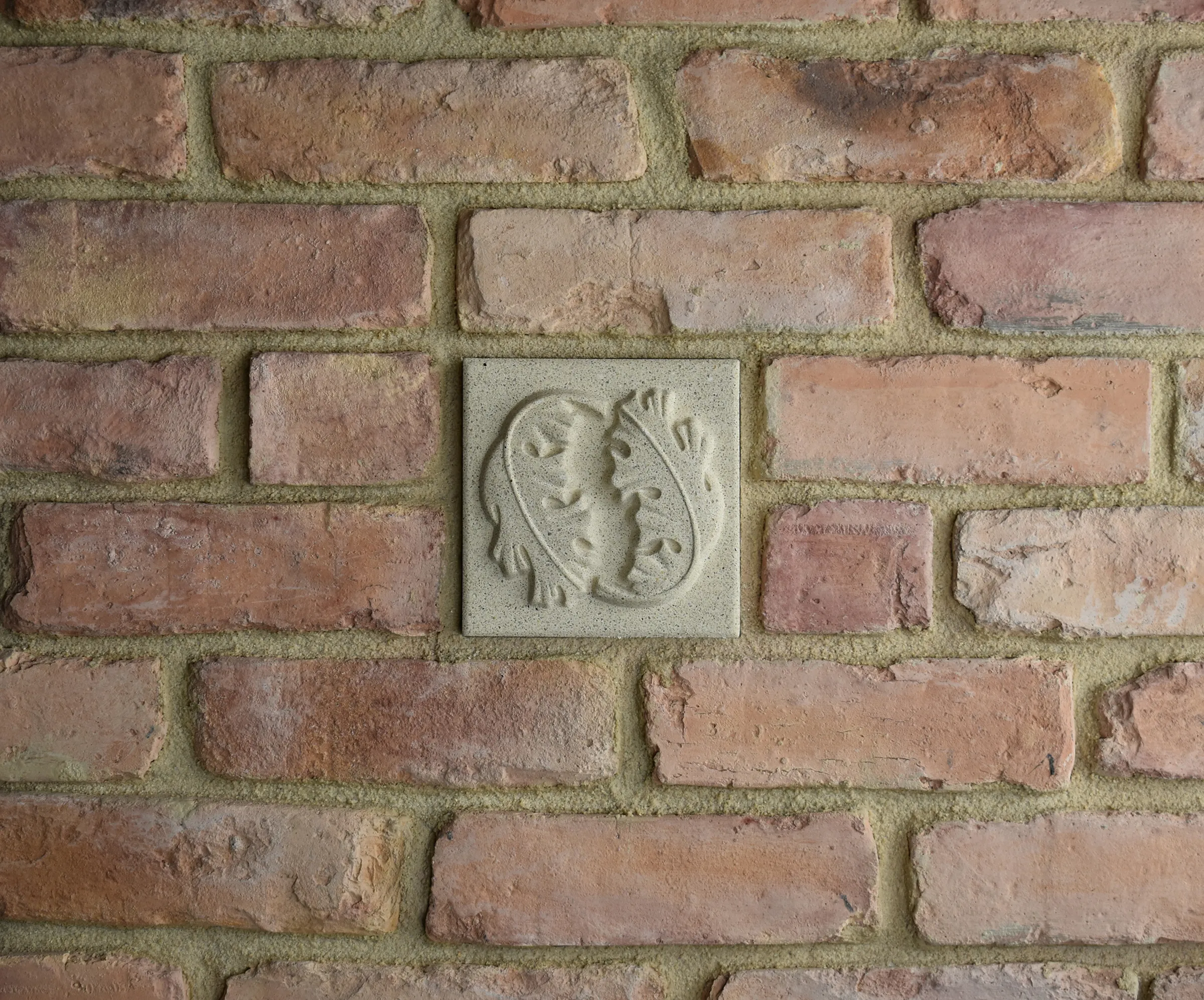 Curled Leaf Bas-Relief Cast Stone Masonry Insert Wall Accent by Pineapple Grove Designs