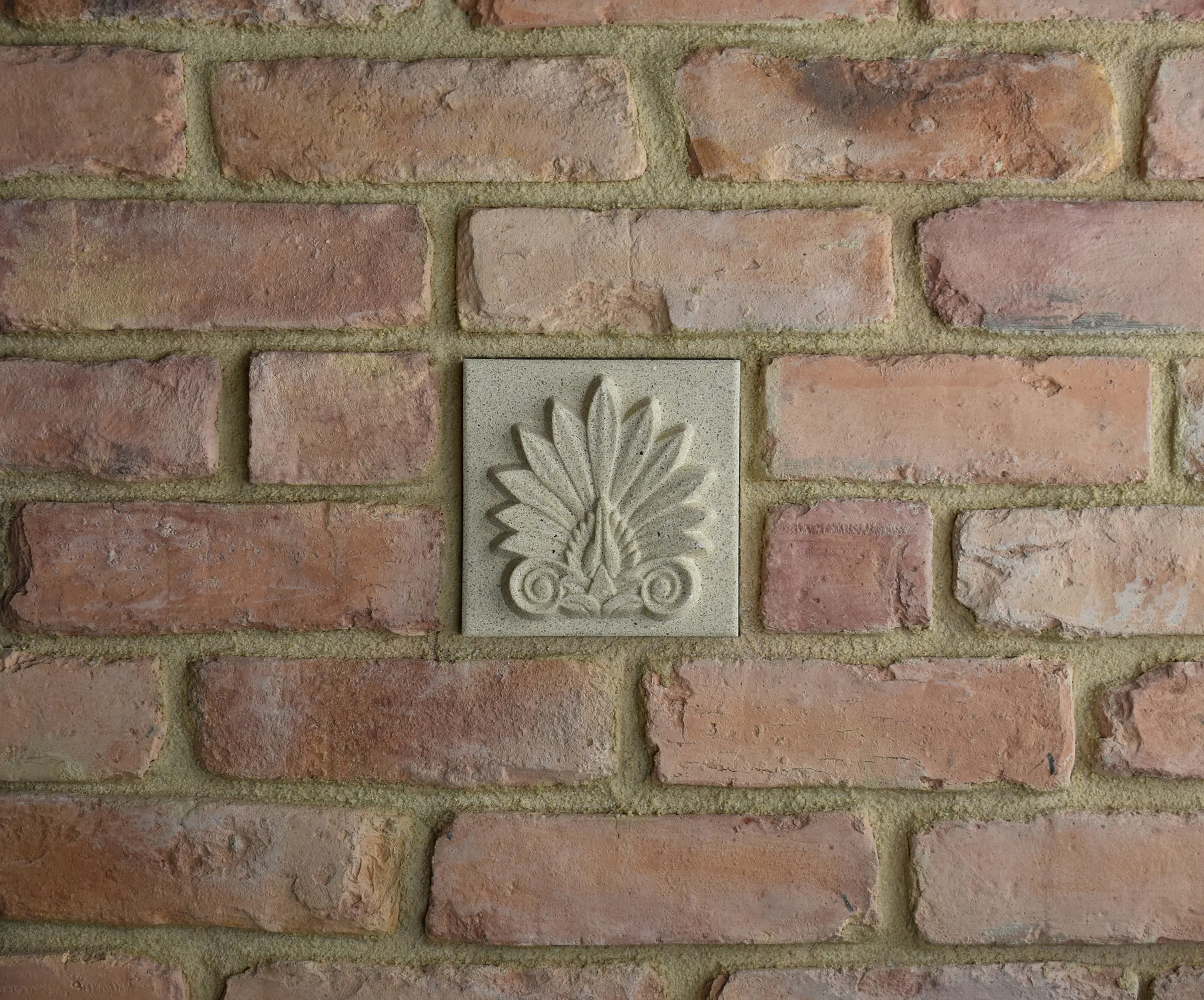 Anthemion Bas-Relief Cast Stone Masonry Insert Wall Accent by Pineapple Grove Designs
