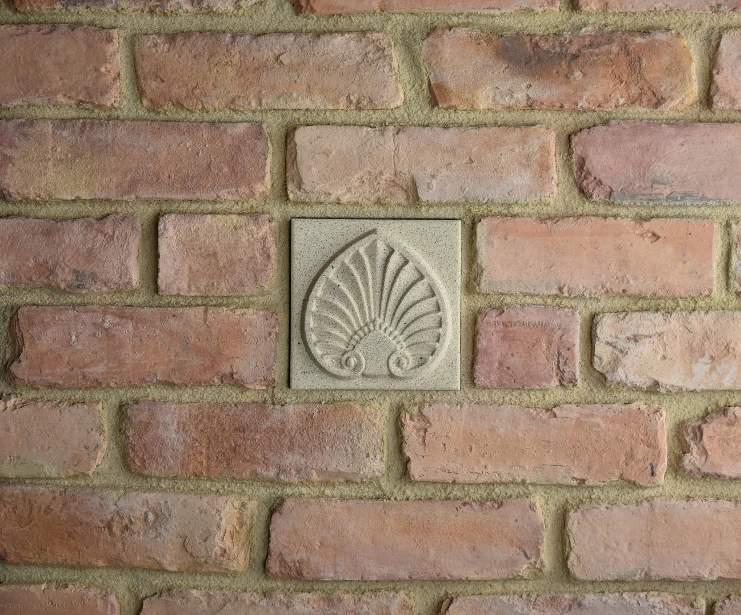 Antefix Bas-Relief Cast Stone Masonry Insert Wall Accent by Pineapple Grove Designs

