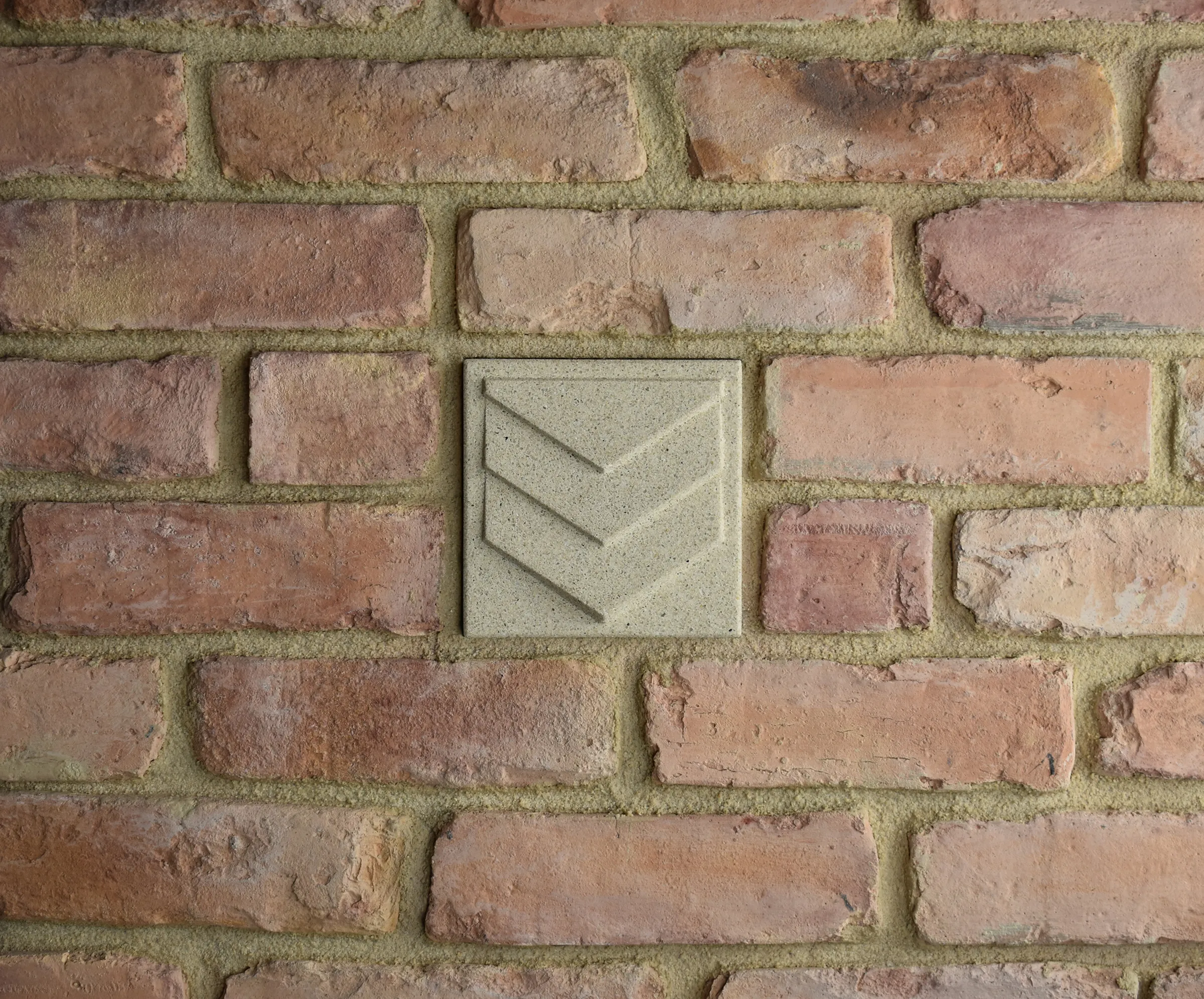Chevronel Invert Bas-Relief Cast Stone Masonry Insert Wall Accent by Pineapple Grove Designs