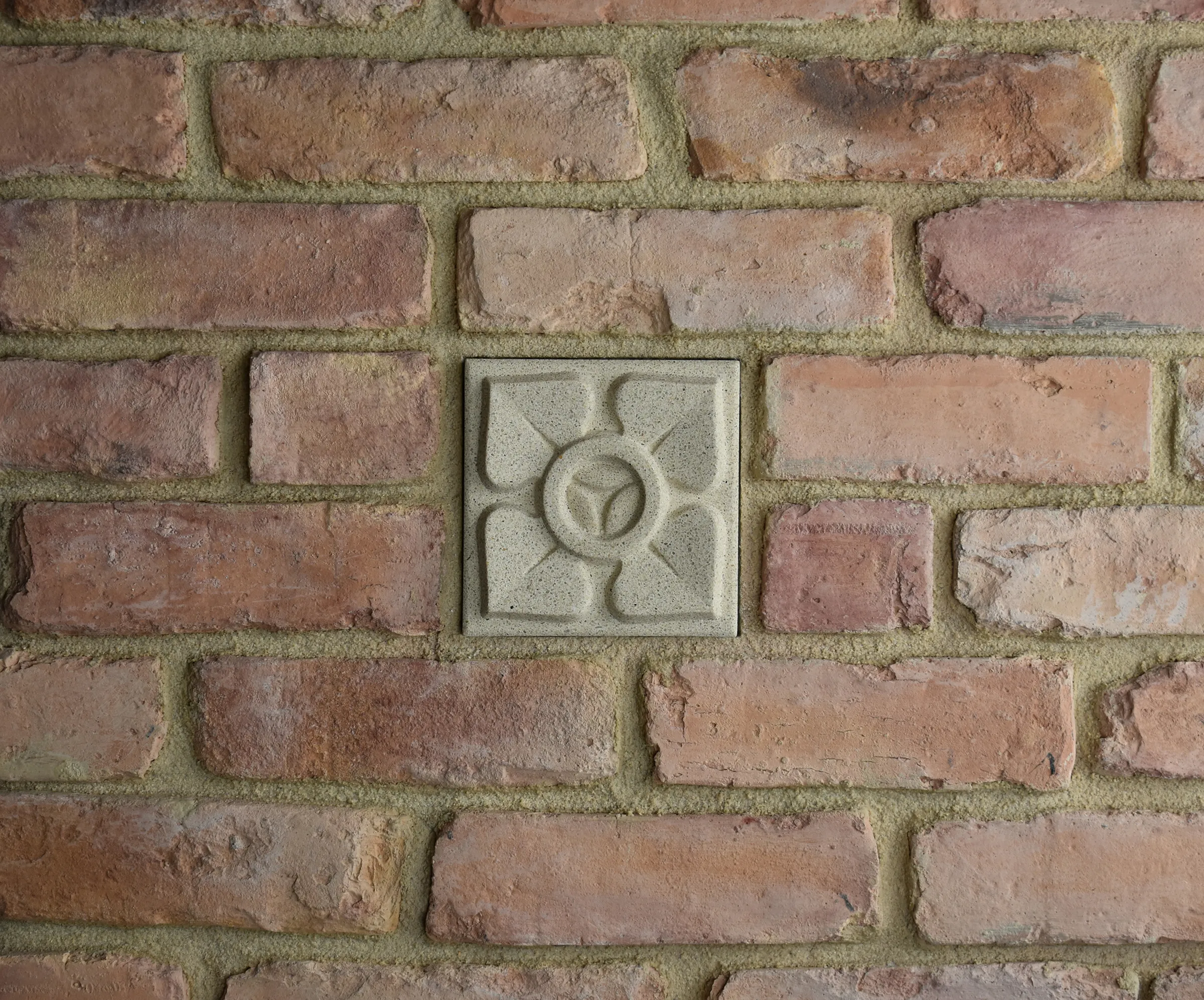 Ballflower Bas-Relief Cast Stone Masonry Insert Wall Accent by Pineapple Grove Designs